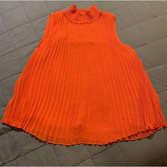 Worthington Sleeveless Chiffon Pleated Blouse (XL) Women's Work Wear - Picture 6 of 7